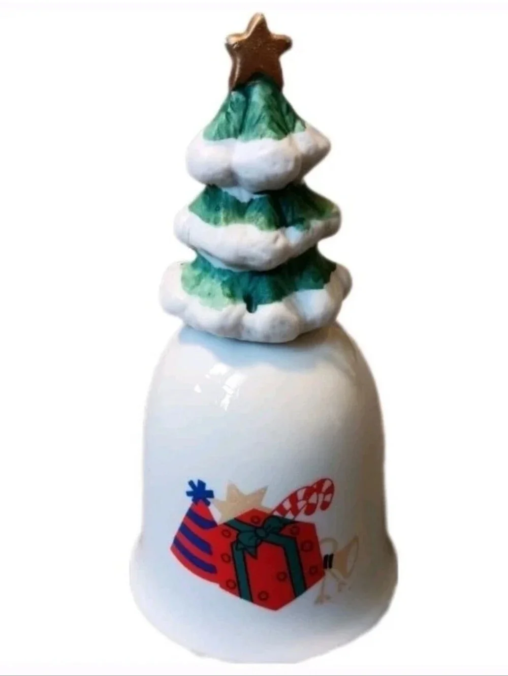 1989 Christmas Dinner Bell, Vintage 80s Holiday Retro Winter Home Decor Small